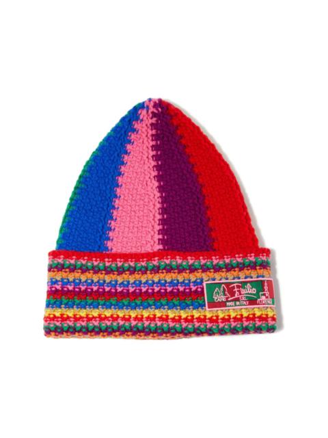 colourblock wool beanie hat