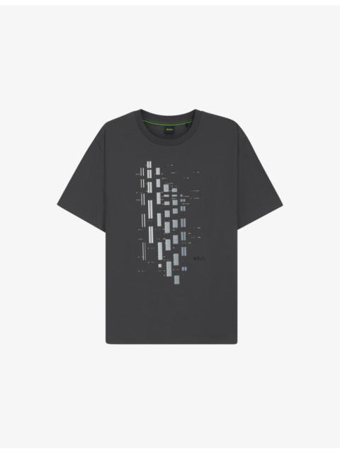 BOSS Graphic-Print Short-Sleeve Stretch-Cotton T-Shirt