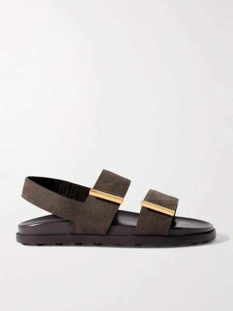 Tod's Buckled Nubuck Slingback Sandals