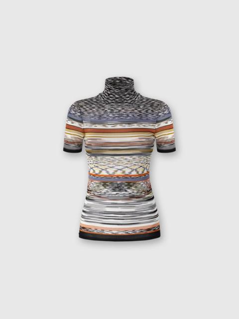Missoni Mock Neck Sweater in Striped Knit