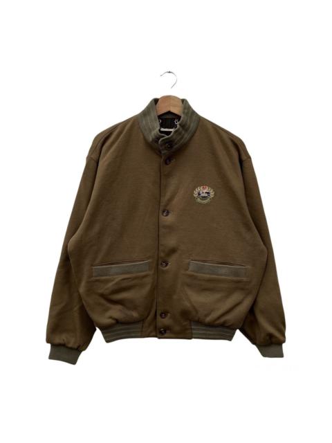 Burberry BOMBER JACKET RICH BROWN WOOL RARE STRIPE LINING JACKET