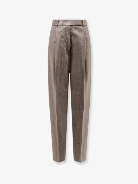 RÓHE Rohe Mélange Wool and Viscose Trousers Brown