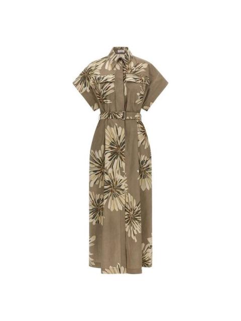 Brunello Cucinelli BRUNELLO CUCINELLI Green Cotton Dress New & Authentic (Women