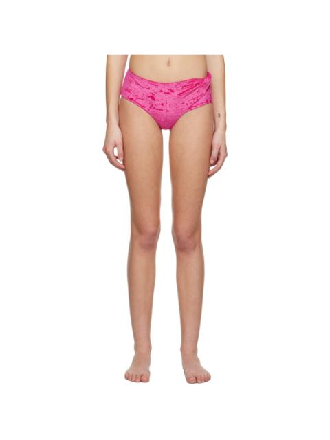 VERSACE Pink Rolled Bikini Bottom
