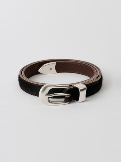 Our Legacy 2 CM Belt Chocolate Hair On Hide