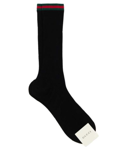 GUCCI Gucci Men Black Cotton Blend Socks