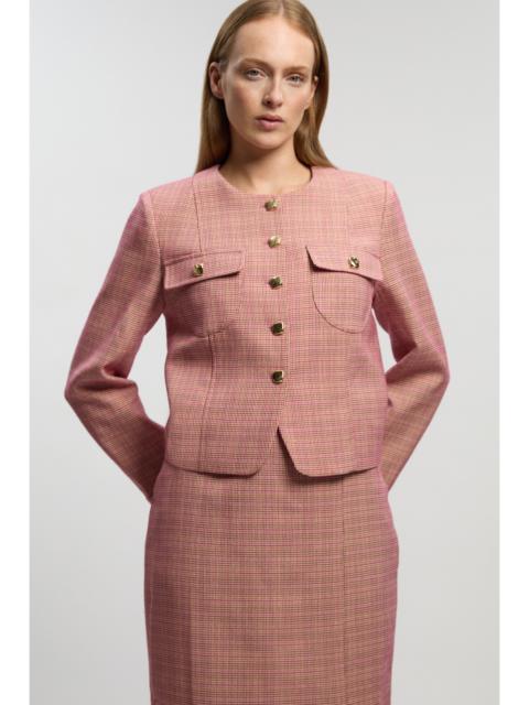 KAREN MILLEN Tailored Check Cropped Jacket