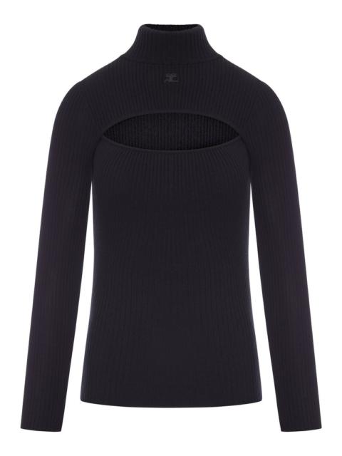 courrèges Courreges Women Ribbed Sweater With Cut-Out Detail