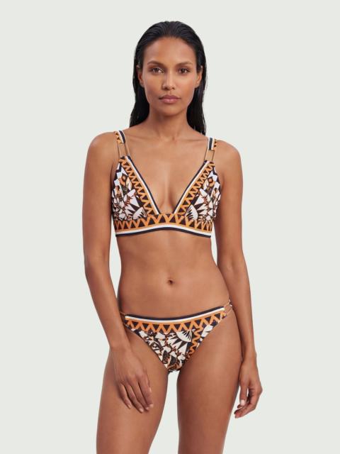 KAREN MILLEN Tile Print Plunge Bikini Top