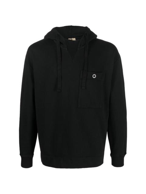 Ten C patch-pocket detail hoodie