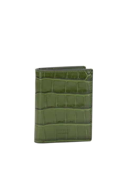 TOM FORD Tom Ford Foldable Crocodile-print Cardholder Green