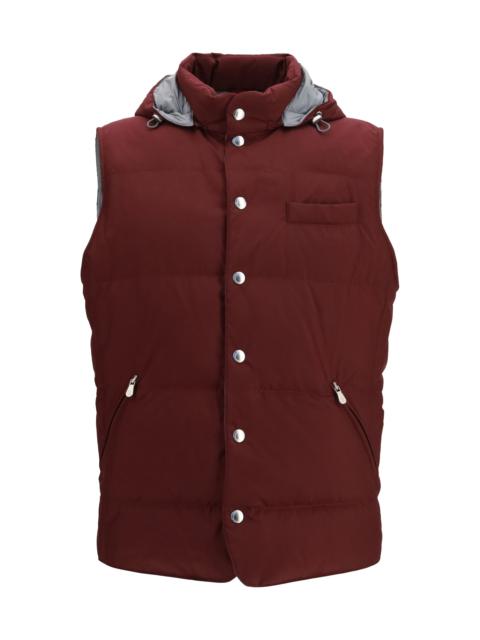 Brunello Cucinelli Brunello Cucinelli Sleeveless Hooded Gilet Burgundy