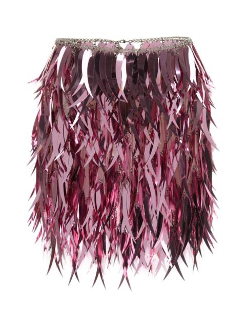 rabanne Rabanne Women Pink Metallic Feathers Mini Skirt
