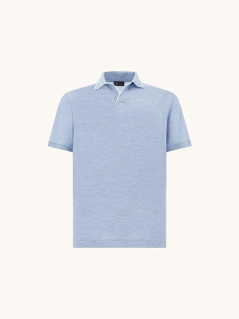 Paul & Shark OPEN COLLAR POLO IN COTTON AND SILK
