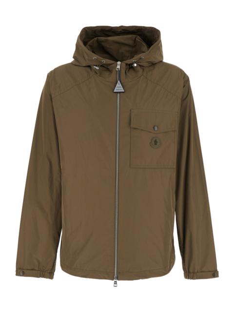 Moncler Moncler Men 'Fuyue' Brown Jacket With Drawstring Hood And Logo Patch On The Front In Tech Fabric Man
