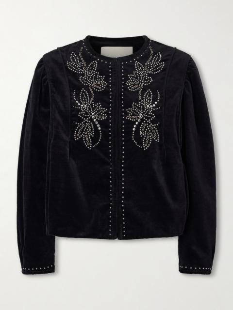 Isabel Marant Pietra Studded Cotton-velvet Jacket