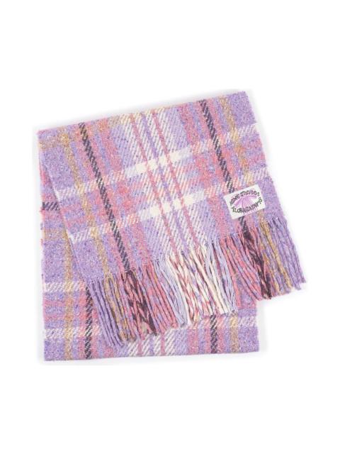 Checked Fringed Edge Scarf