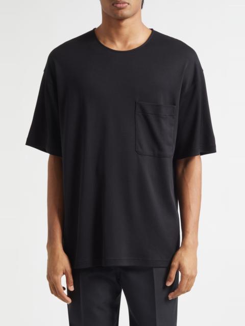 Lemaire Lemaire Relaxed Fit Cotton & Silk T-Shirt in Black at Nordstrom