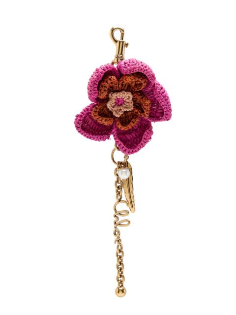 Chloé Chloe Floral Raffia and Metal key Chain
