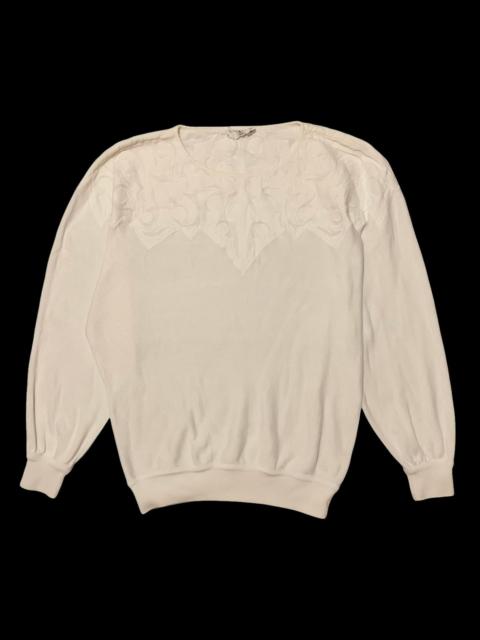 Valentino Valentino Vintage Knit Swater Pattern White Retro Rare 44
