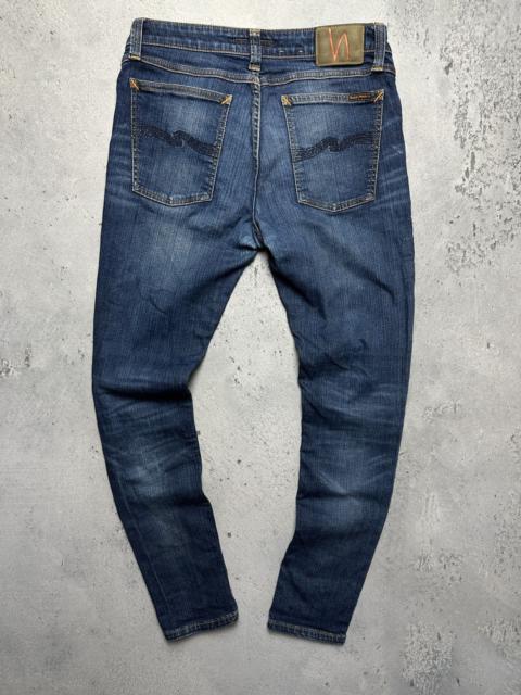 Nudie Jeans 31x30 Skinny Lin Navy Mist Japanese Selvedge y2k