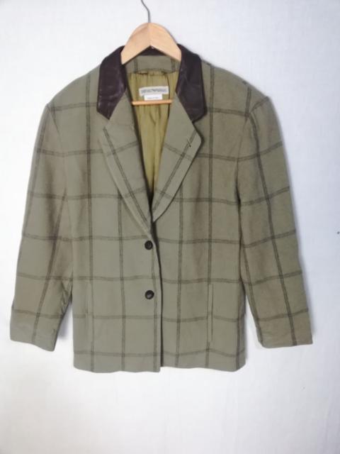 Emporio Armani leather collar wool jacket italian made