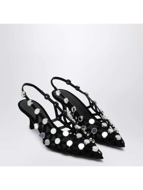 The Attico Black Grid Slingback Women
