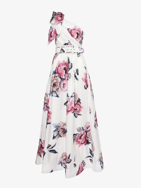 REBECCA VALLANCE Aveline floral-pattern woven gown