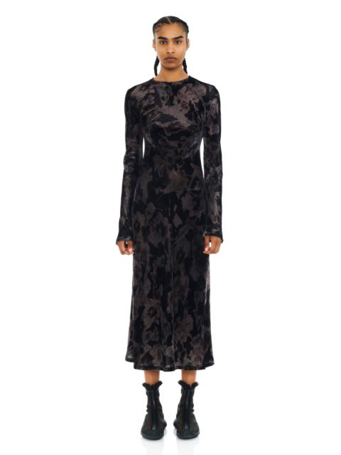 Collina Strada BLACK WATERCOLOR ROSES YURI DRESS