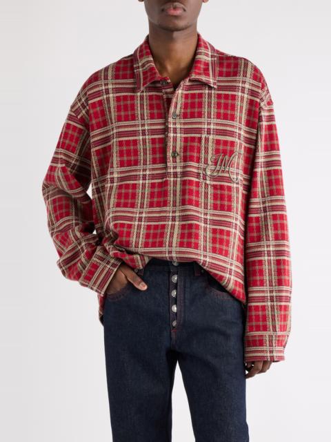 Isabel Marant Isabel Marant Orelien Plaid Popover Shirt in Deep Red at Nordstrom