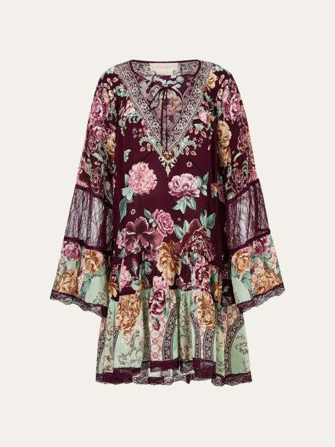 CAMILLA If These Tiles Could Talk A-Line Gathered Panel Dress