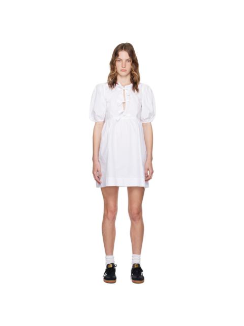 GANNI White Tie String Minidress
