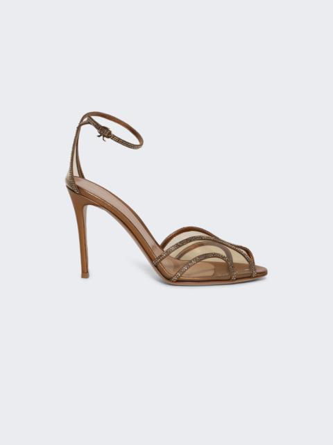 Gianvito Rossi Isabel Sandal Heel Bronze And Mekong