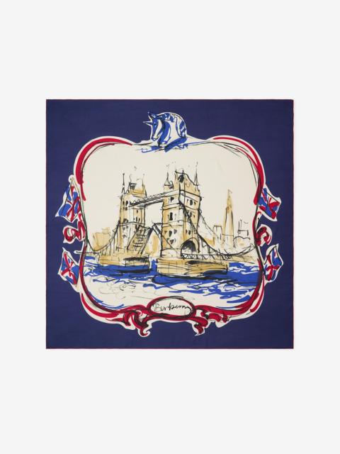 Burberry Tower Bridge Cashmere Silk Scarf