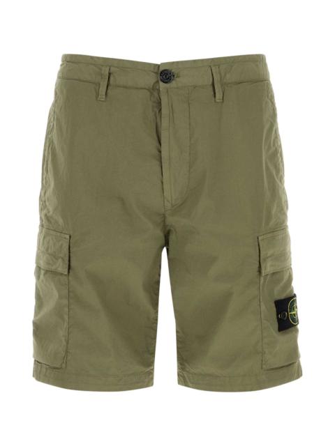Stone Island Army Green Cotton Bermuda Shorts