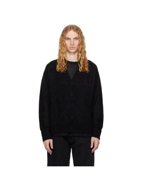 Black Royal Alpaca Knit Cardigan