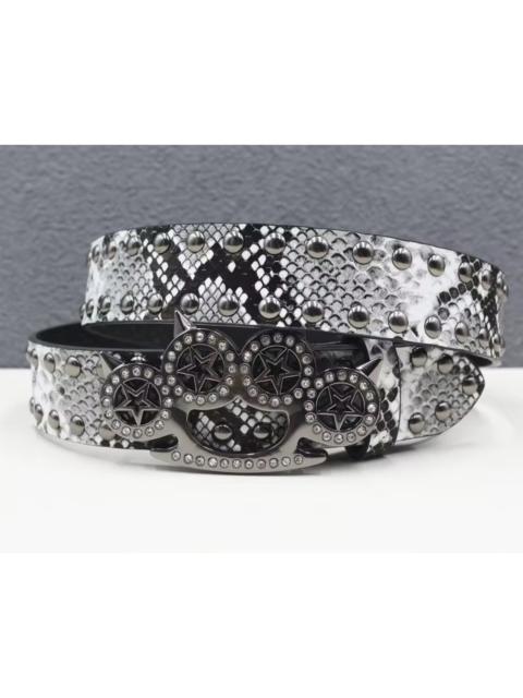Other Designers Japanese Brand - 115 cm RARE Y2K Hot Snakeskin Studded PU Leather Belt