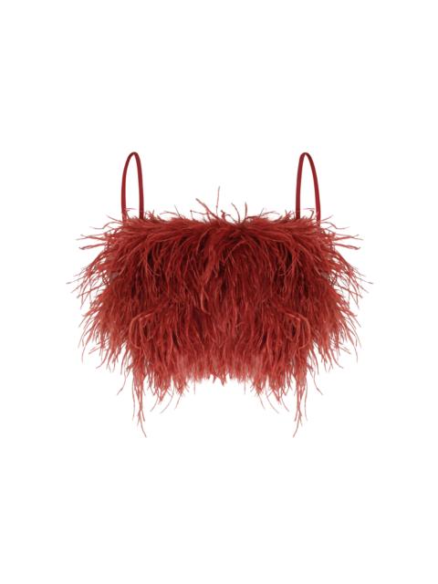 ANDRES OTALORA Prisma Etereo Feathered Cotton Top red