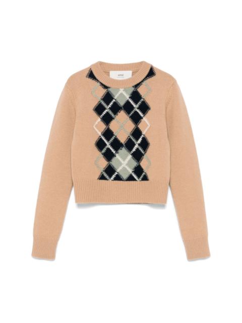 argyle-knit sweater