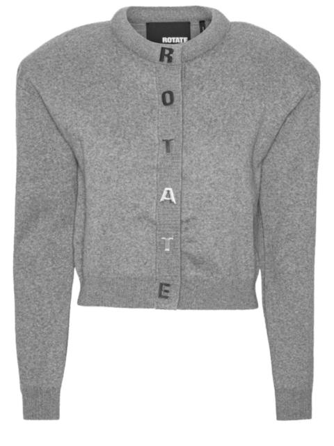 ROTATE COTTON CARDIGAN WITH LETTERS