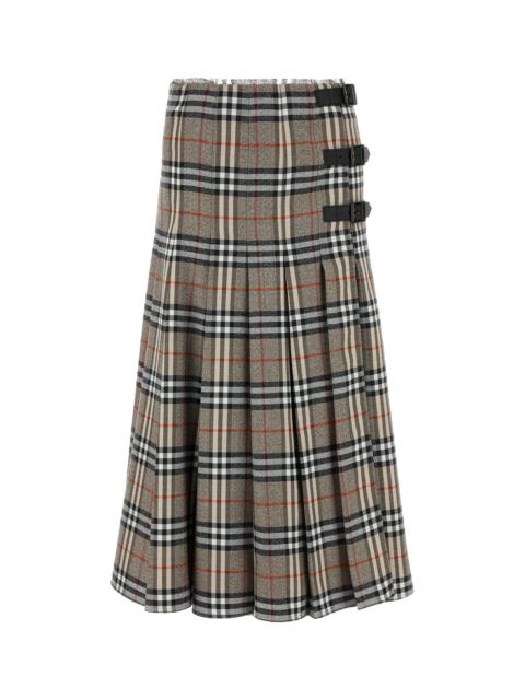 Burberry Embroidered wool skirt