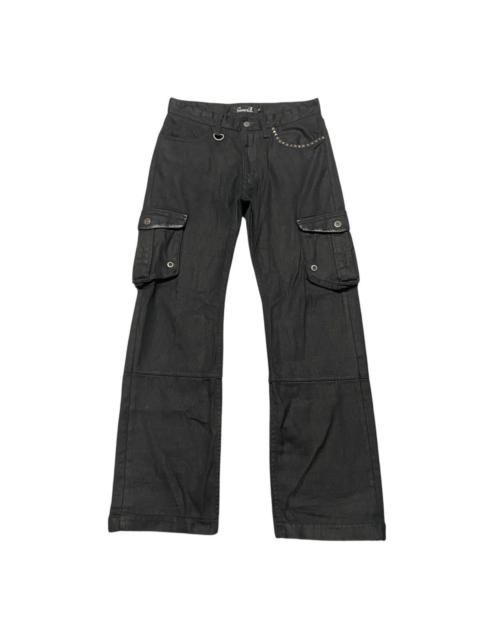 Other Designers GOSTAR DE FUGA - CavariA Black Leather Trimmed Cargo Pants