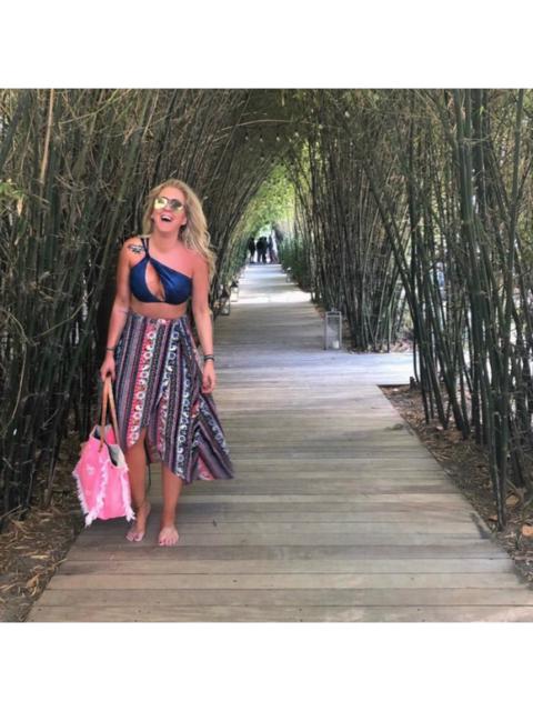 Other Designers whoami Printed Asymmetrical Maxi Wrap Skirt (AUS Brand)