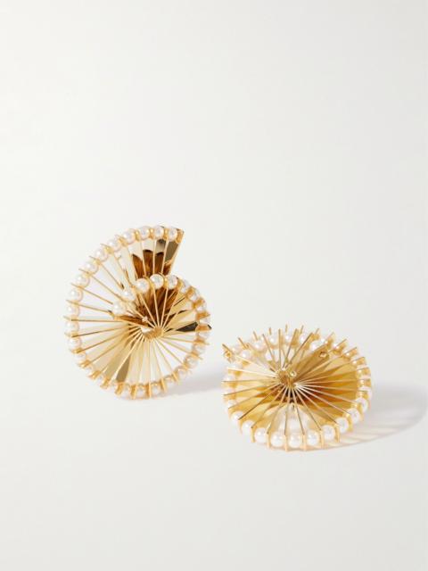 rabanne Gold-tone faux pearl earrings Gold