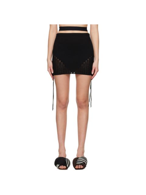 Black Cutout Miniskirt