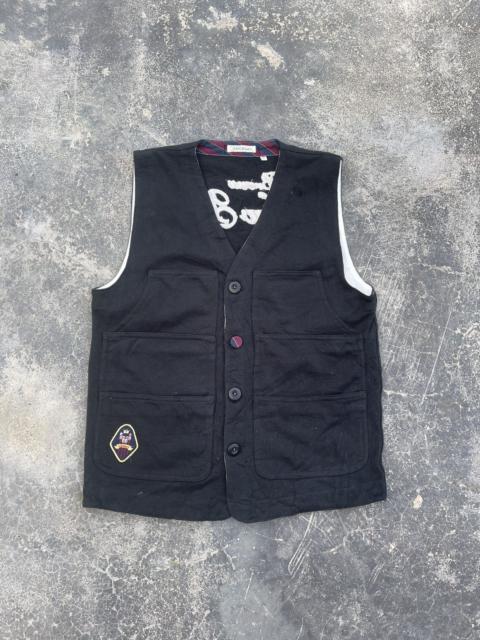 Other Designers Japanese Brand × Morgan Homme - Je Morgan 6 pocket utilities back spell out vest