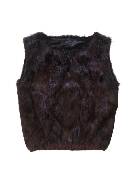 Loewe Loewe Madrid Faux Fur Sleeveless Cropped Jacket Tank Tops