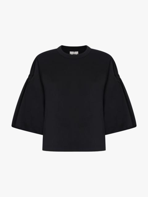 Noir Kei Ninomiya EXAGGERATED PUFF 3/4 SLEEVE TOP | BLACK