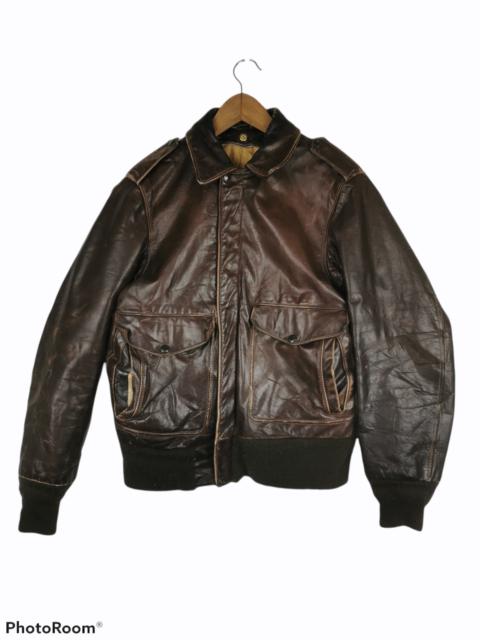 Other Designers Vintage - Vintage Distressed Schott Leather Flight Jacket