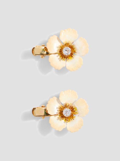 Jennifer Behr Debbie set of two gold-tone, enamel and crystal hair slides